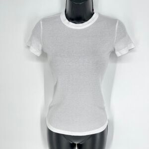 Cotton Citizen NEW Women's Verona Ribbed Tee Short Sleeve Size XS White Stretch